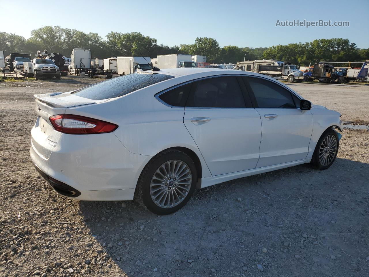 2014 Ford Fusion Titanium White vin: 3FA6P0K91ER268554