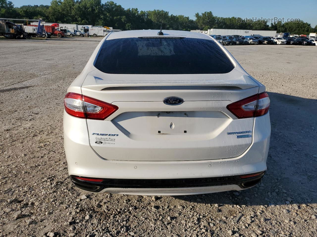 2014 Ford Fusion Titanium White vin: 3FA6P0K91ER268554