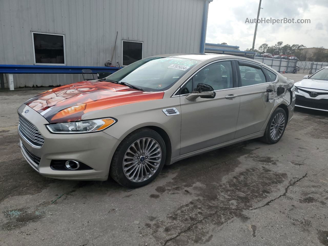 2015 Ford Fusion Titanium Beige vin: 3FA6P0K91FR253912