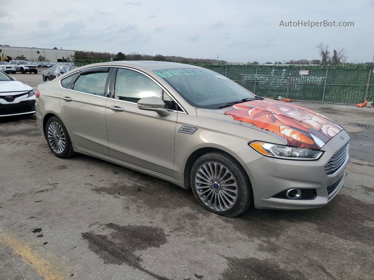 2015 Ford Fusion Titanium Beige vin: 3FA6P0K91FR253912