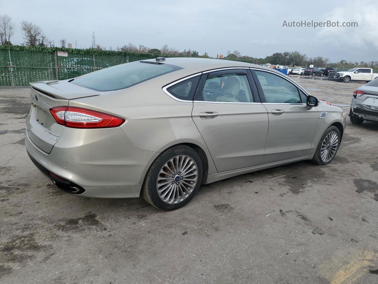 2015 Ford Fusion Titanium Beige vin: 3FA6P0K91FR253912