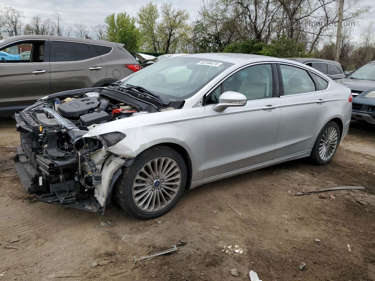 2015 Ford Fusion Titanium Silver vin: 3FA6P0K91FR310450