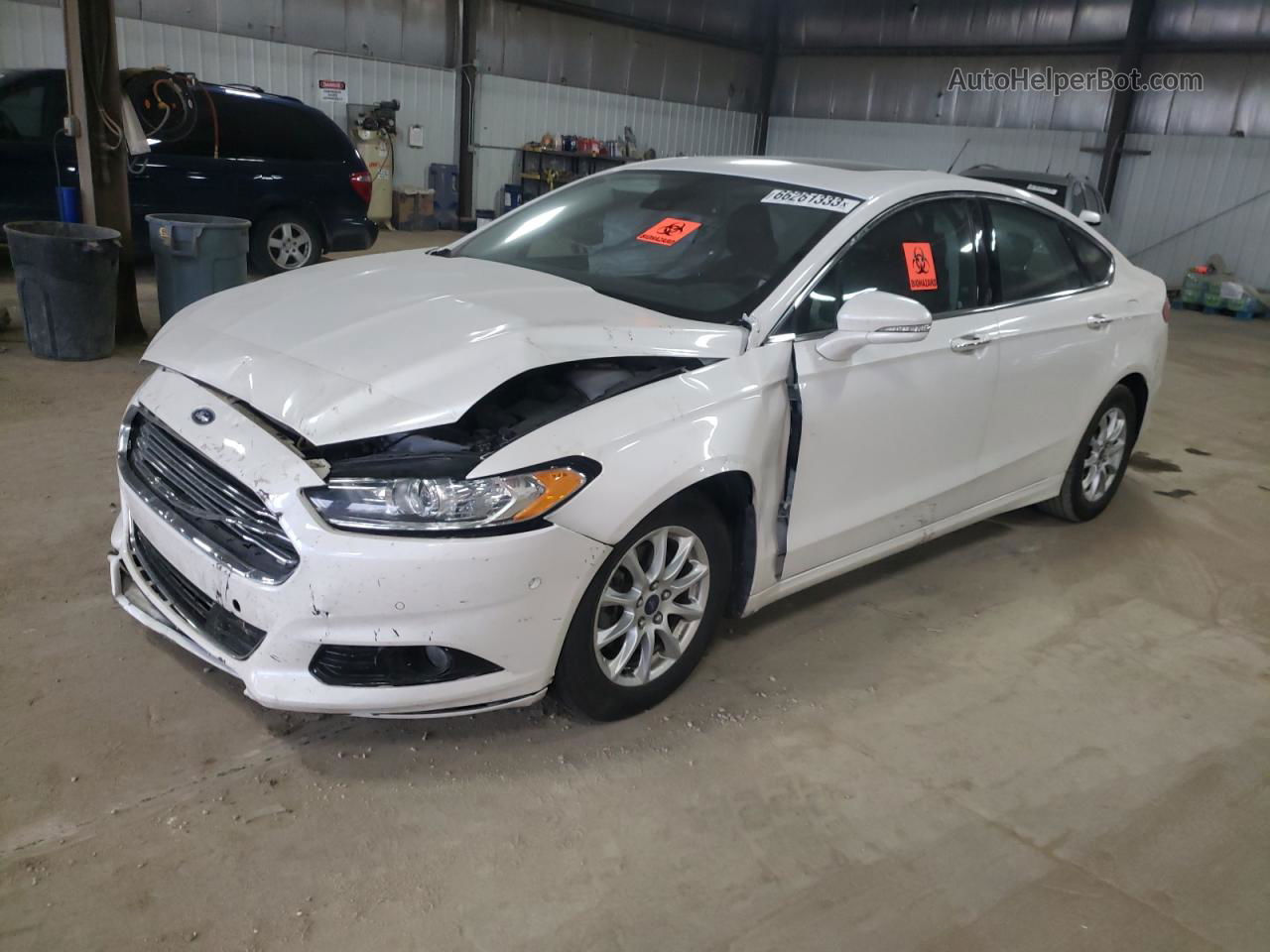 2016 Ford Fusion Titanium White vin: 3FA6P0K91GR249392