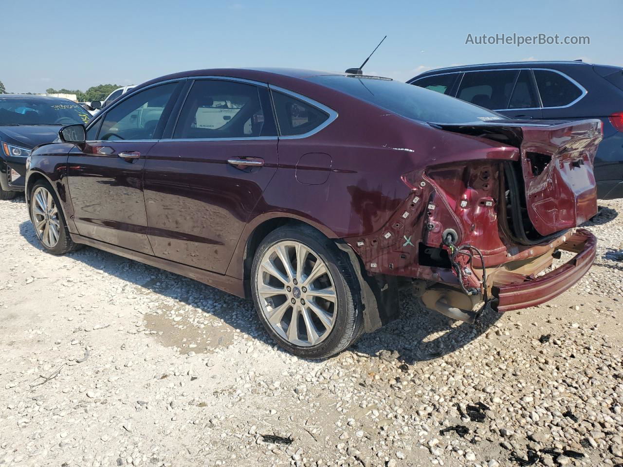 2017 Ford Fusion Titanium Maroon vin: 3FA6P0K91HR104838