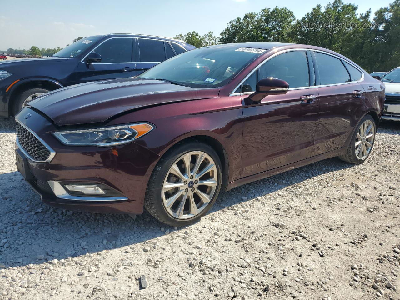 2017 Ford Fusion Titanium Темно-бордовый vin: 3FA6P0K91HR104838