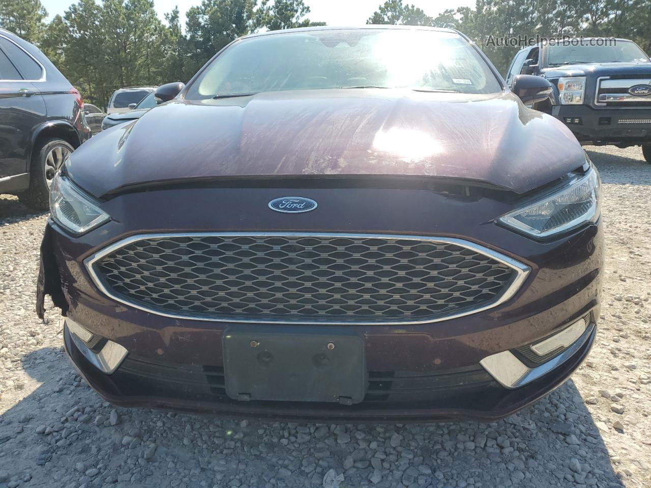 2017 Ford Fusion Titanium Maroon vin: 3FA6P0K91HR104838