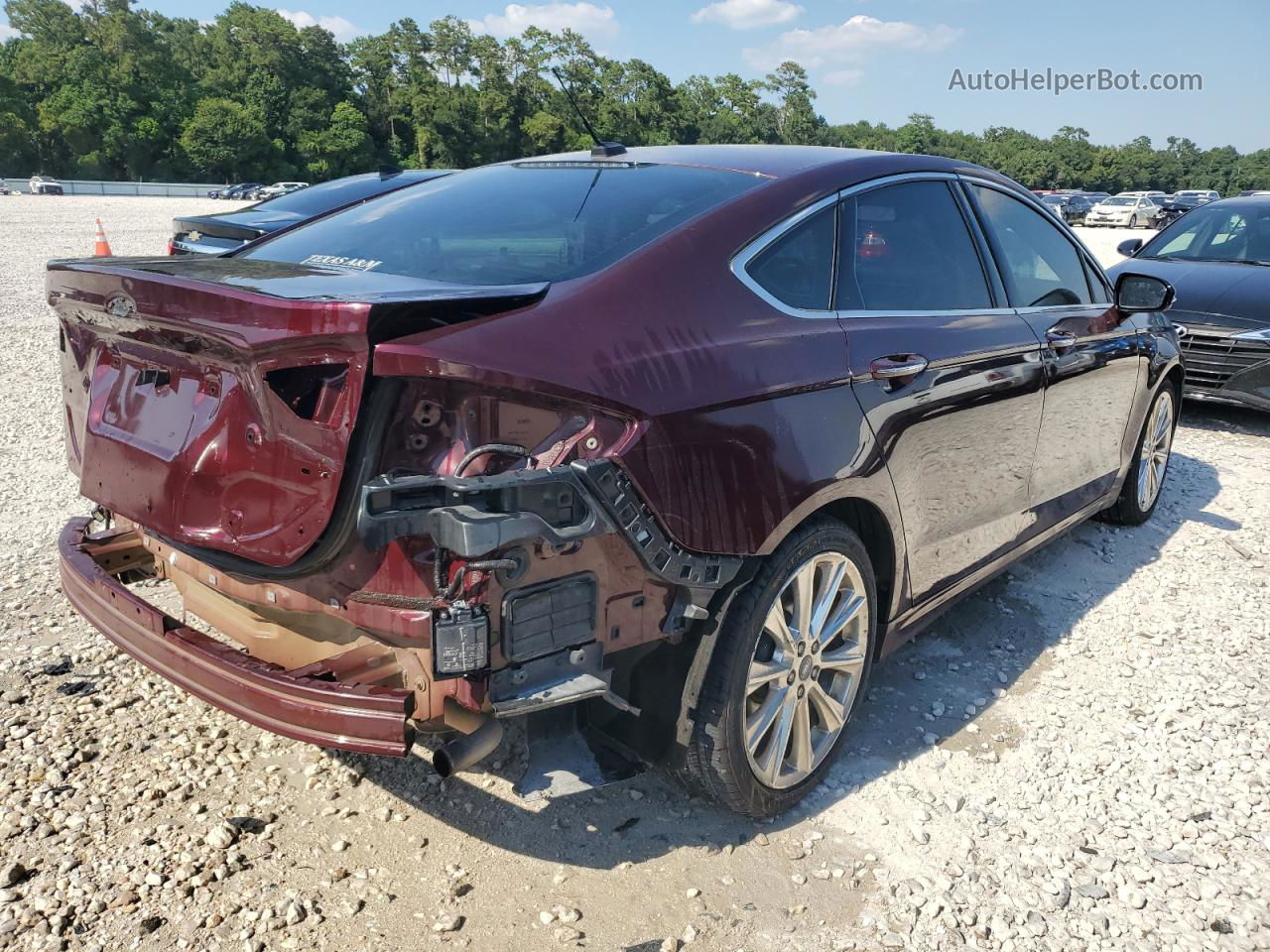 2017 Ford Fusion Titanium Maroon vin: 3FA6P0K91HR104838