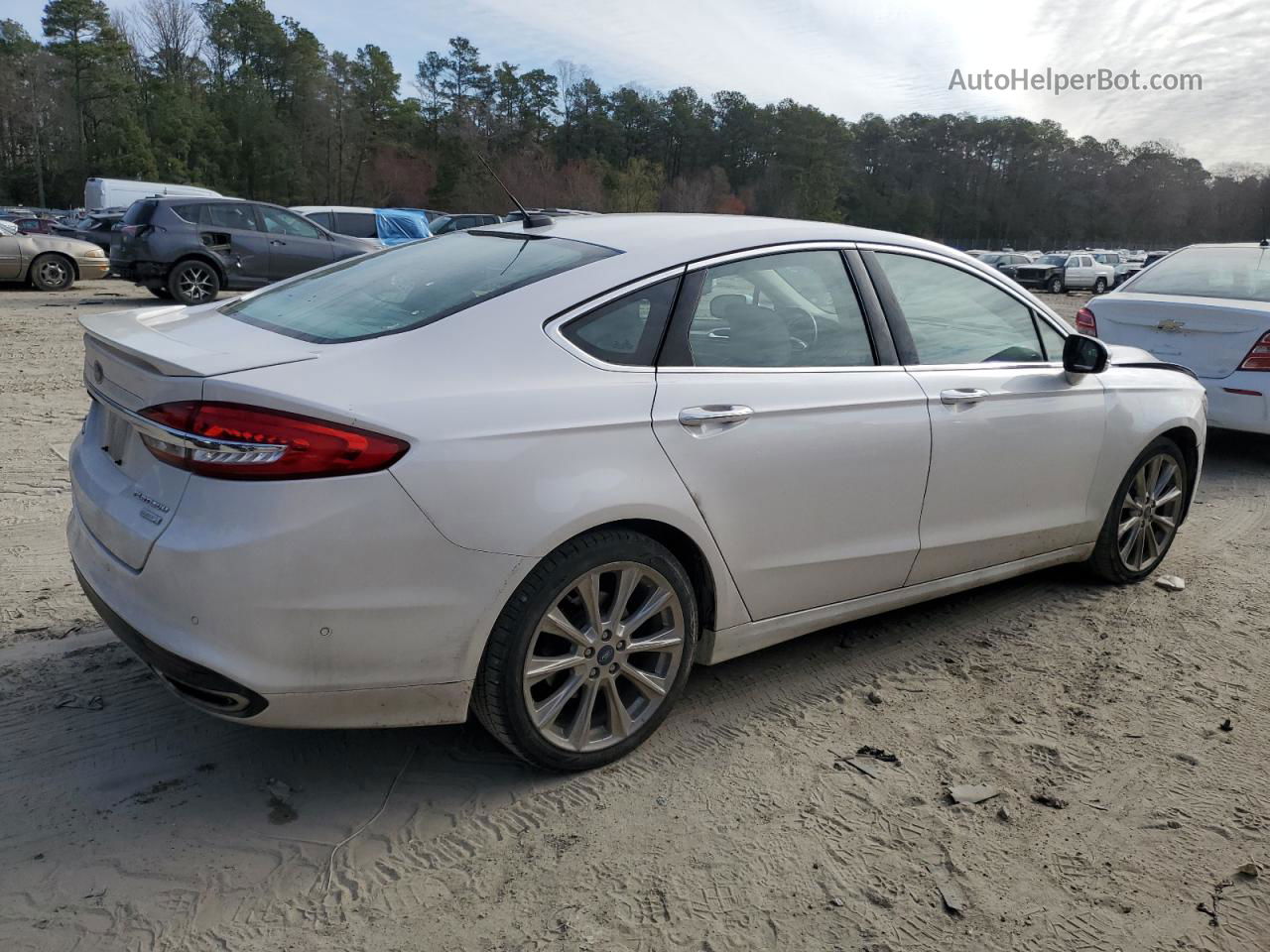 2017 Ford Fusion Titanium White vin: 3FA6P0K91HR169835