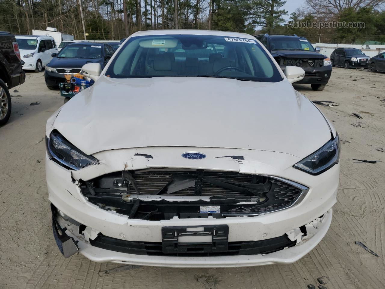 2017 Ford Fusion Titanium White vin: 3FA6P0K91HR169835