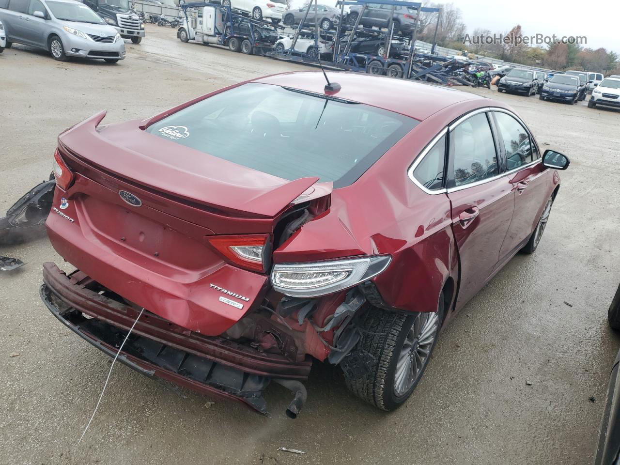 2013 Ford Fusion Titanium Красный vin: 3FA6P0K92DR120654