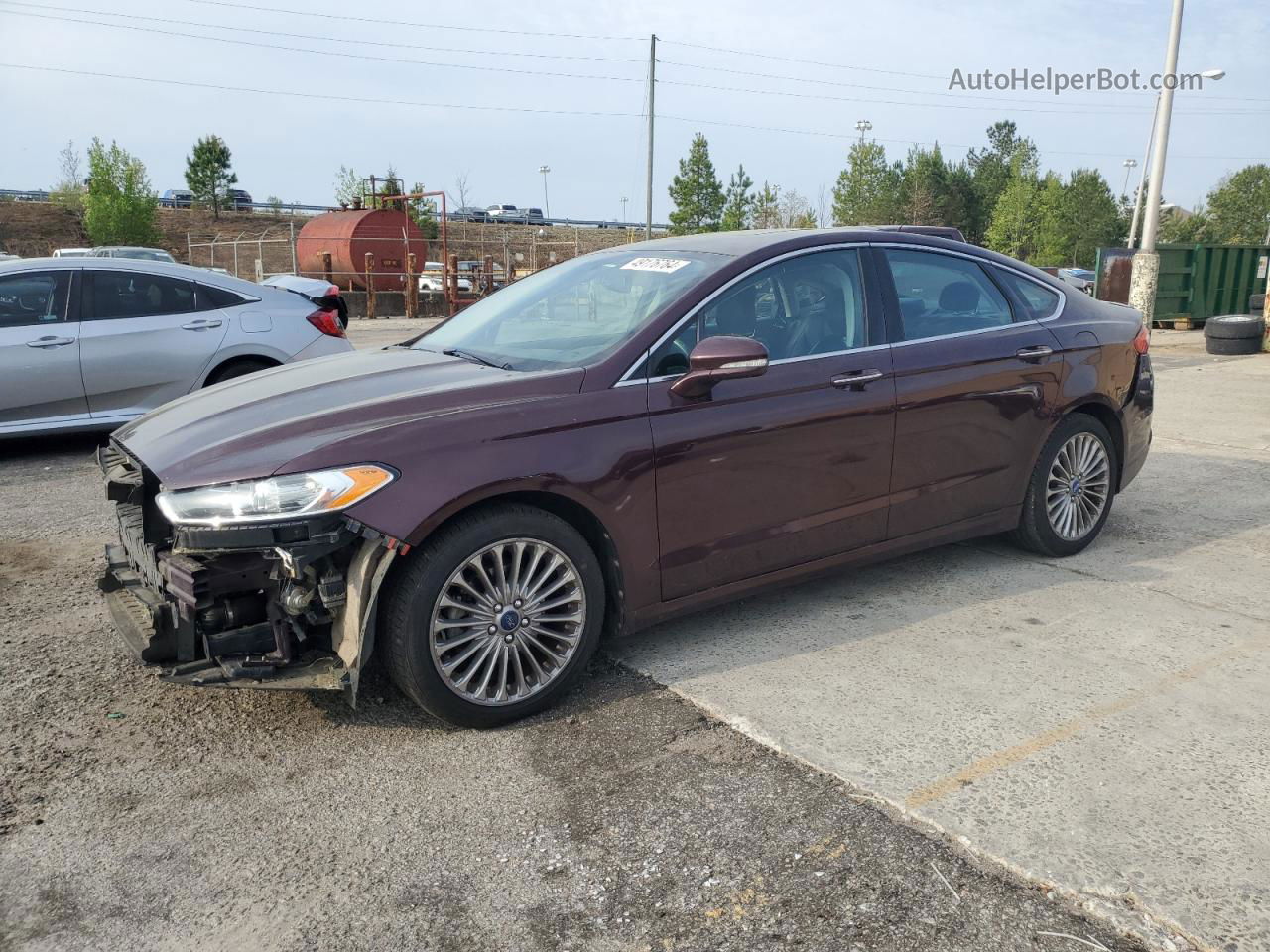 2013 Ford Fusion Titanium Burgundy vin: 3FA6P0K92DR245301