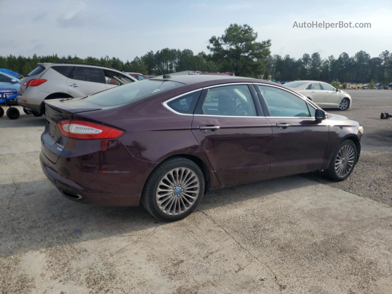 2013 Ford Fusion Titanium Burgundy vin: 3FA6P0K92DR245301