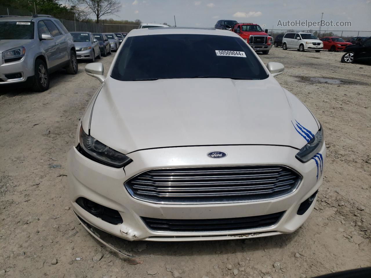 2013 Ford Fusion Titanium White vin: 3FA6P0K92DR247307