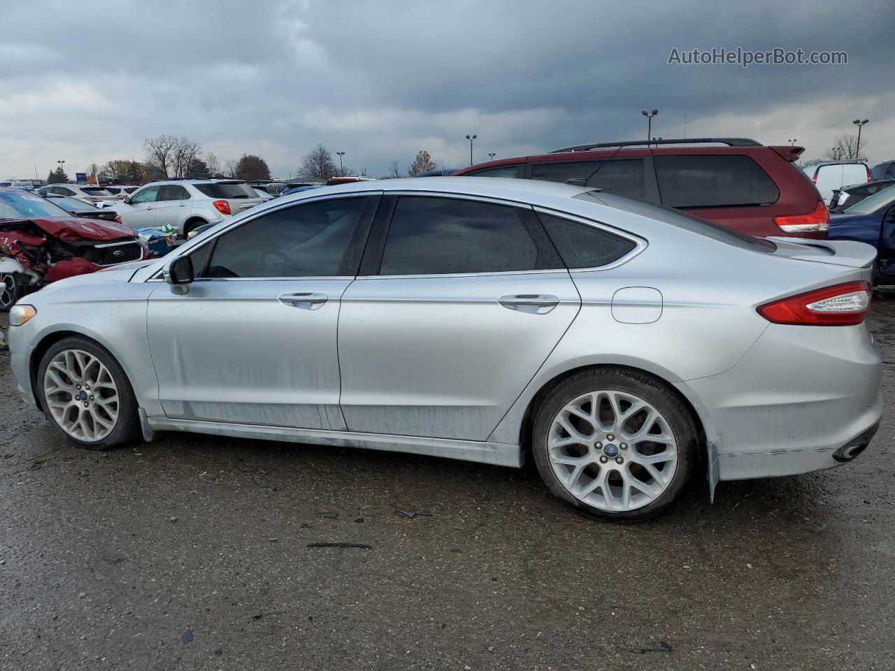 2014 Ford Fusion Titanium Silver vin: 3FA6P0K92ER192052