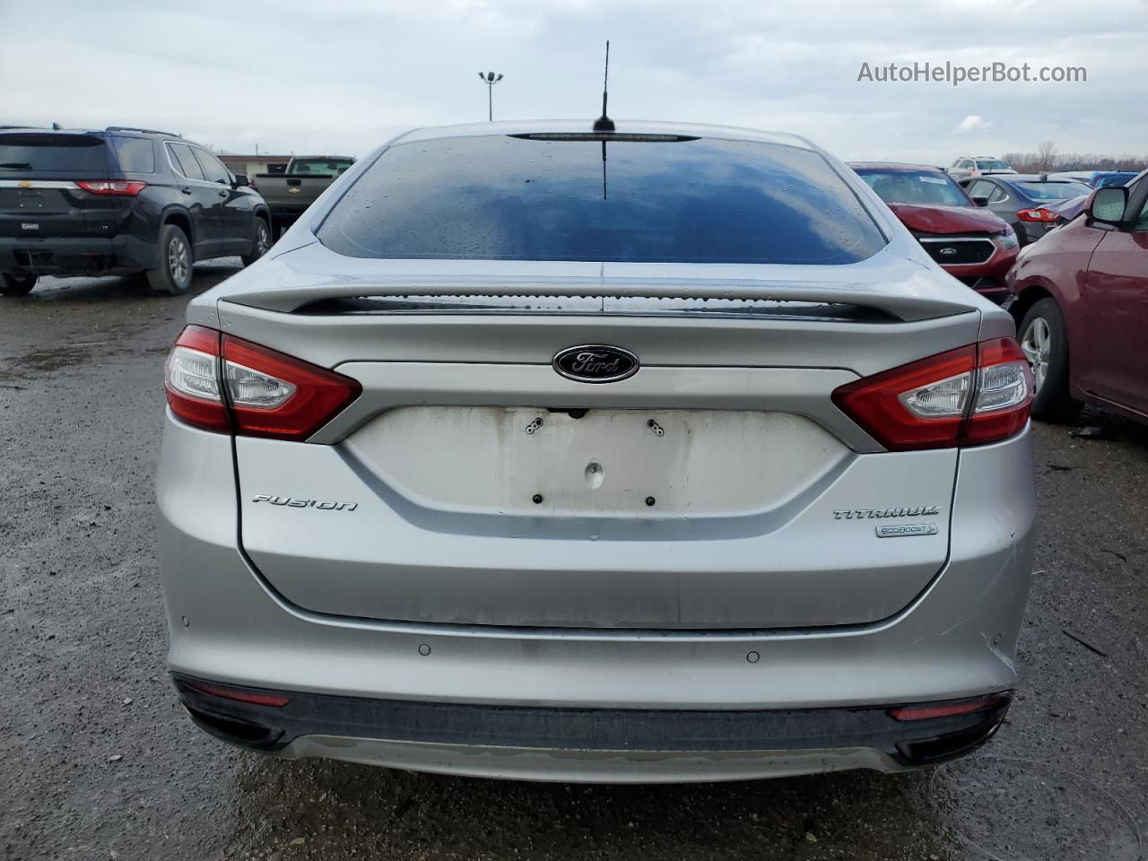 2014 Ford Fusion Titanium Silver vin: 3FA6P0K92ER192052