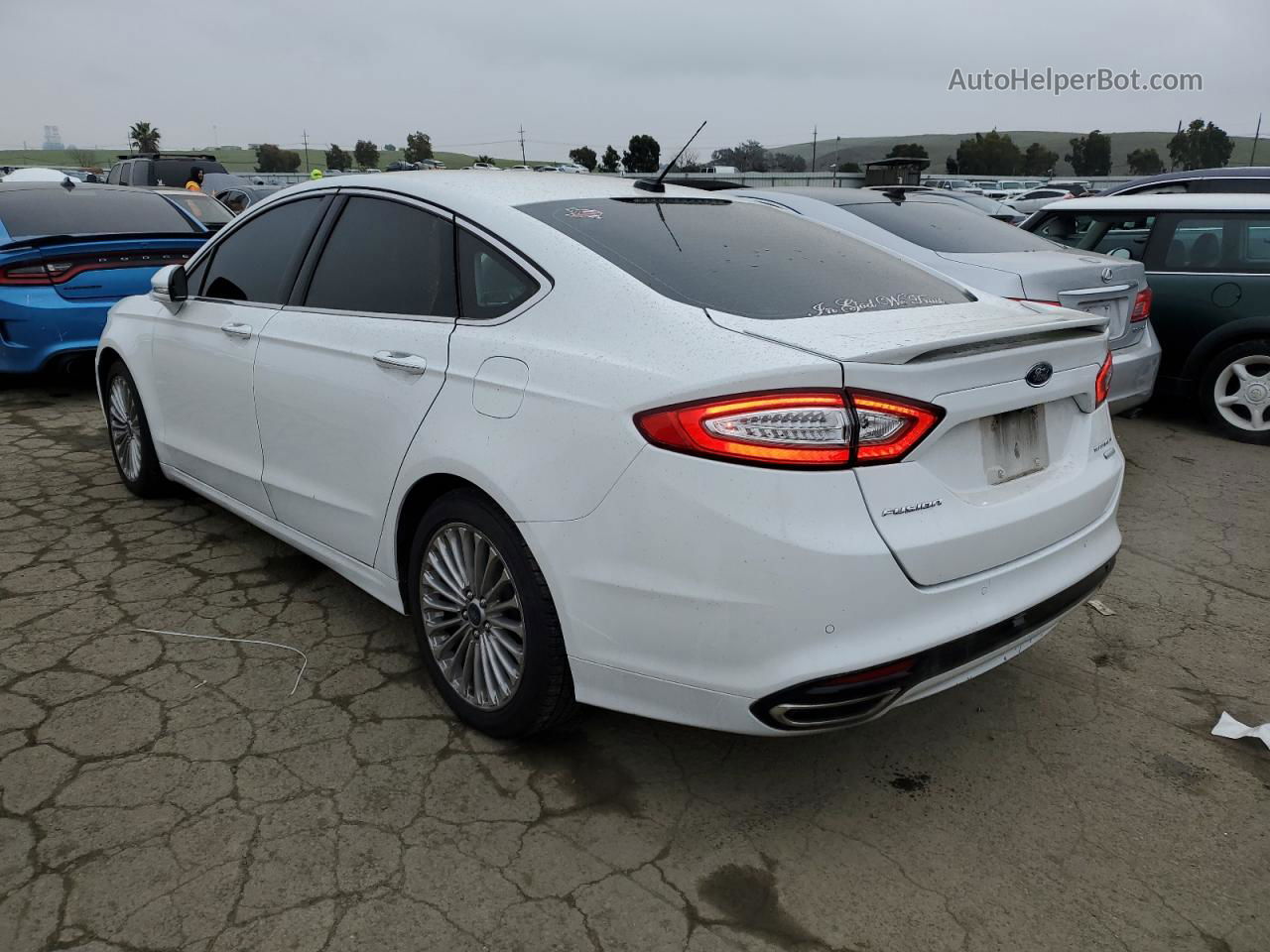 2016 Ford Fusion Titanium White vin: 3FA6P0K92GR264516