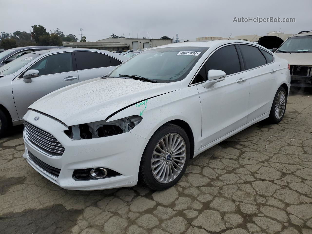 2016 Ford Fusion Titanium White vin: 3FA6P0K92GR264516