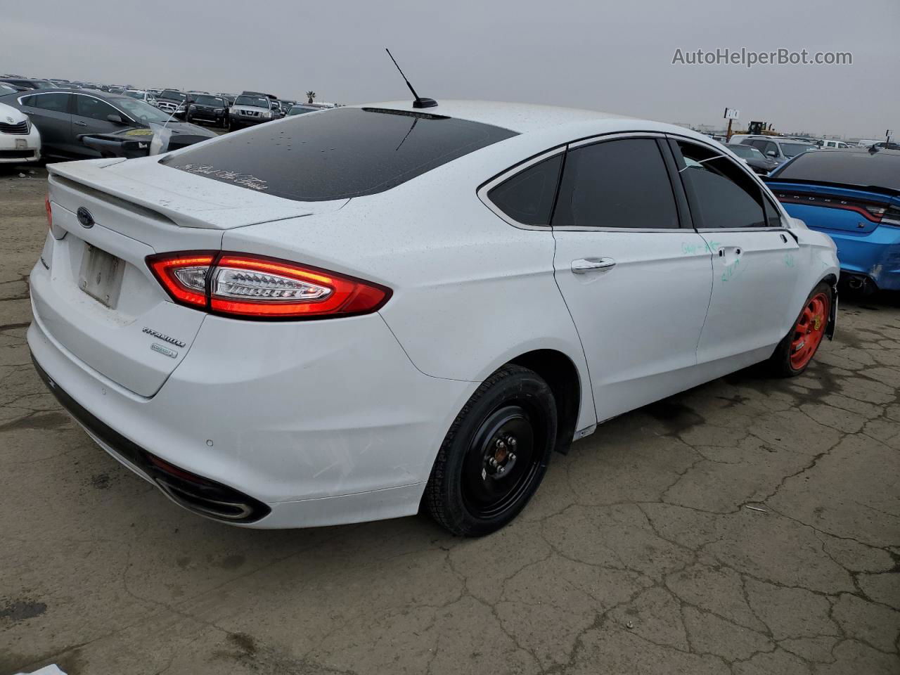 2016 Ford Fusion Titanium White vin: 3FA6P0K92GR264516