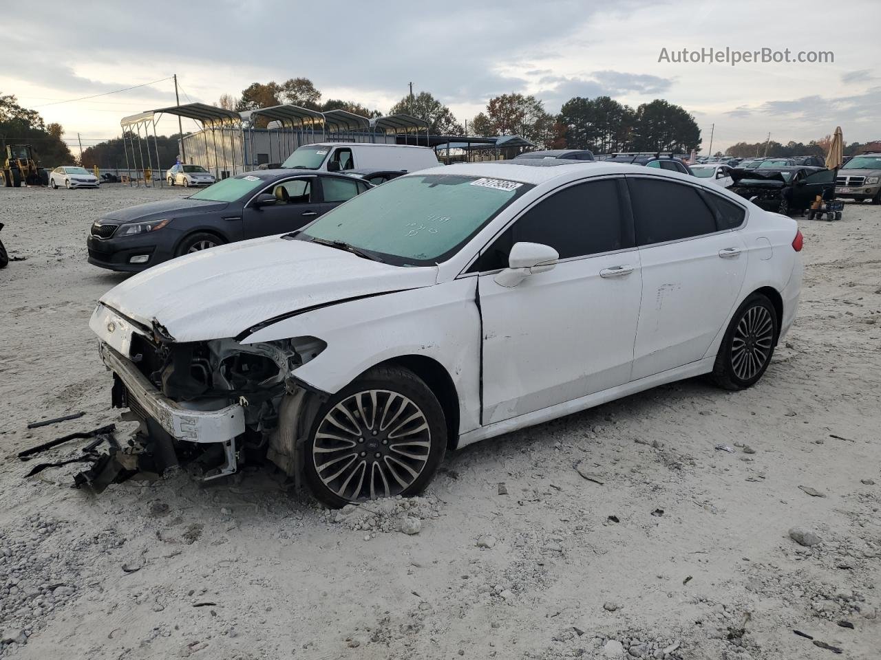 2017 Ford Fusion Titanium White vin: 3FA6P0K92HR168175