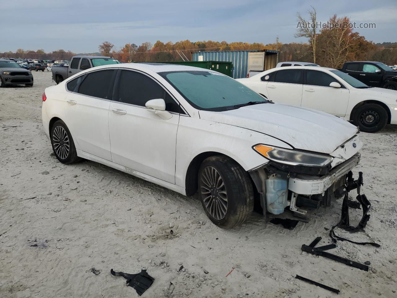 2017 Ford Fusion Titanium White vin: 3FA6P0K92HR168175