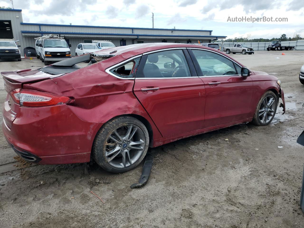 2013 Ford Fusion Titanium Red vin: 3FA6P0K93DR137818