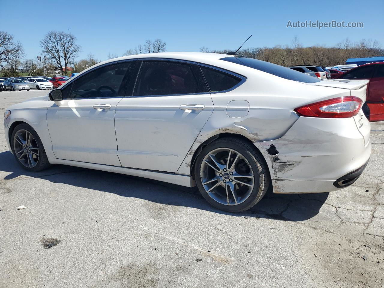 2013 Ford Fusion Titanium White vin: 3FA6P0K93DR142145