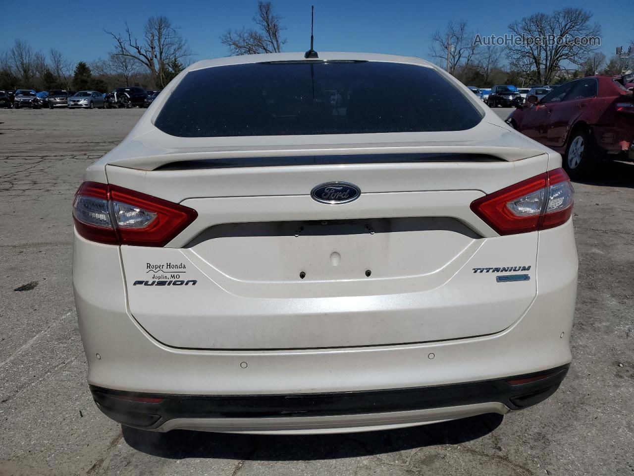 2013 Ford Fusion Titanium White vin: 3FA6P0K93DR142145