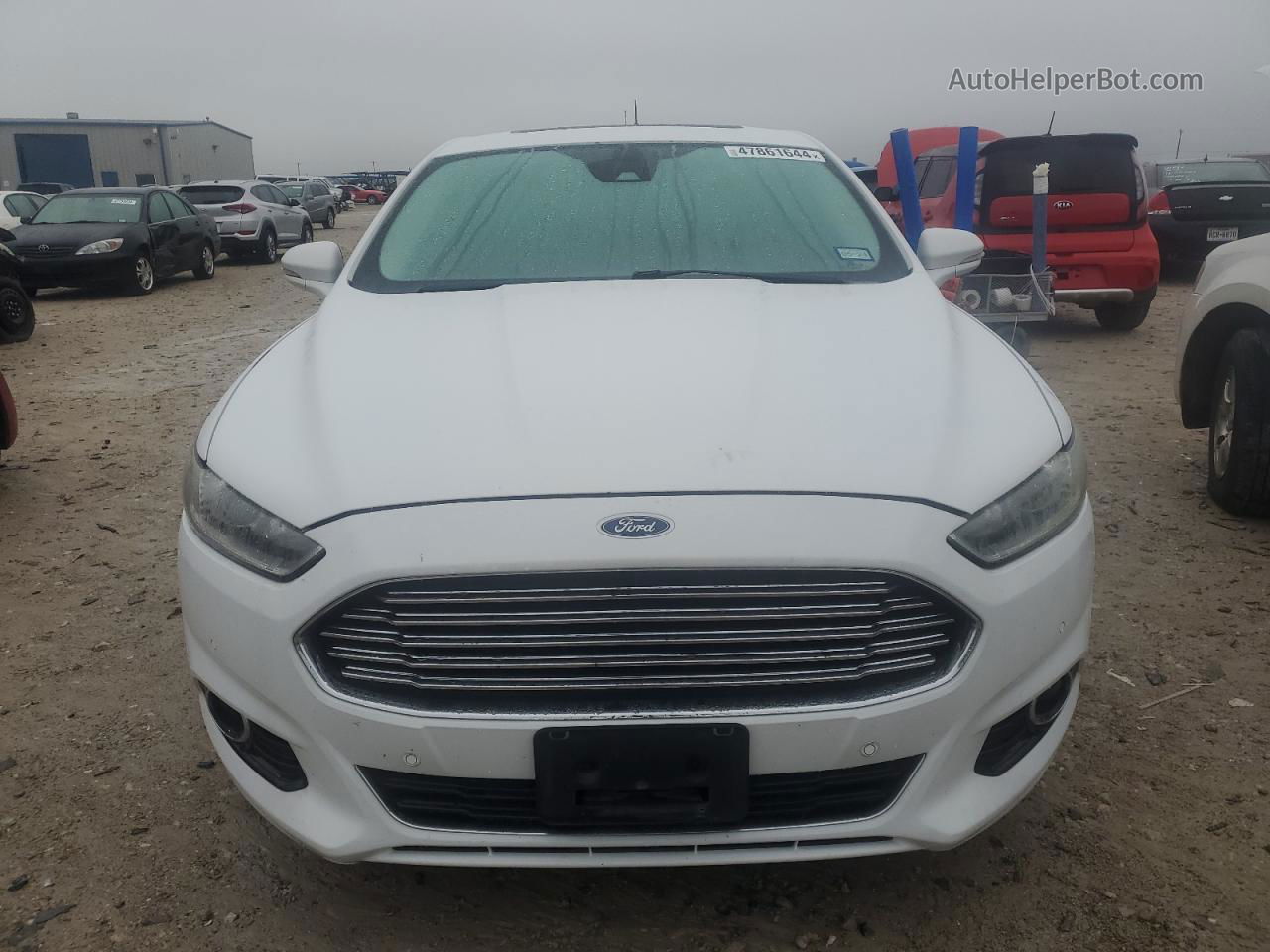 2013 Ford Fusion Titanium White vin: 3FA6P0K93DR247607