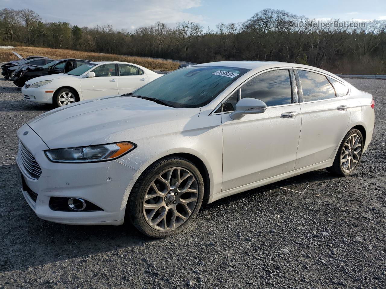 2014 Ford Fusion Titanium Белый vin: 3FA6P0K93ER205746