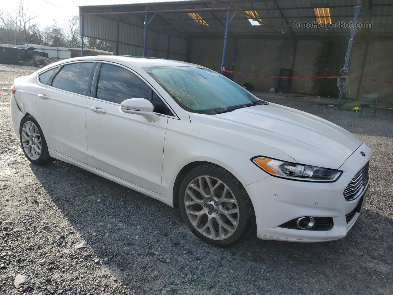 2014 Ford Fusion Titanium White vin: 3FA6P0K93ER205746