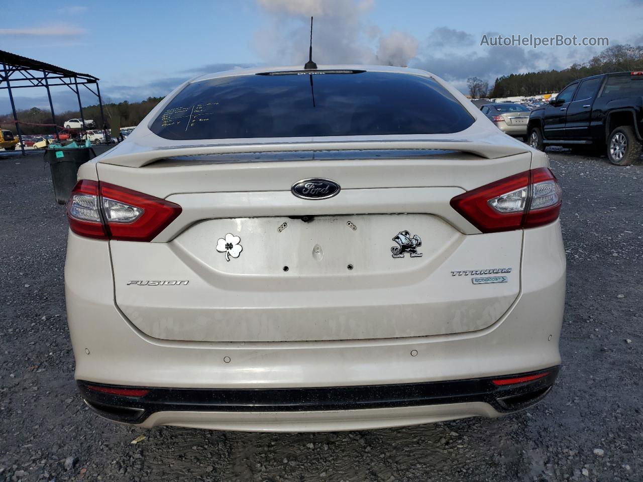 2014 Ford Fusion Titanium White vin: 3FA6P0K93ER205746