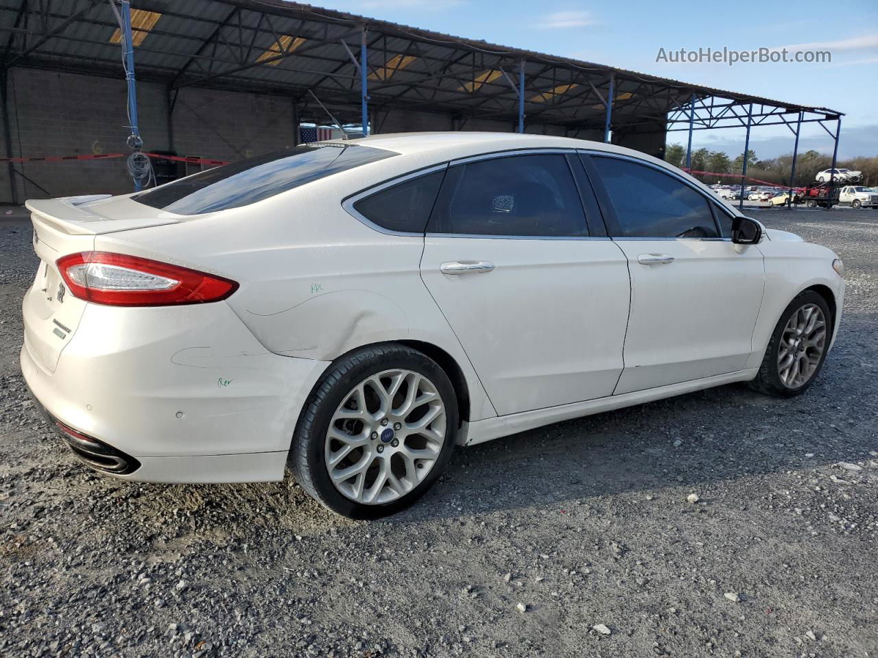 2014 Ford Fusion Titanium White vin: 3FA6P0K93ER205746