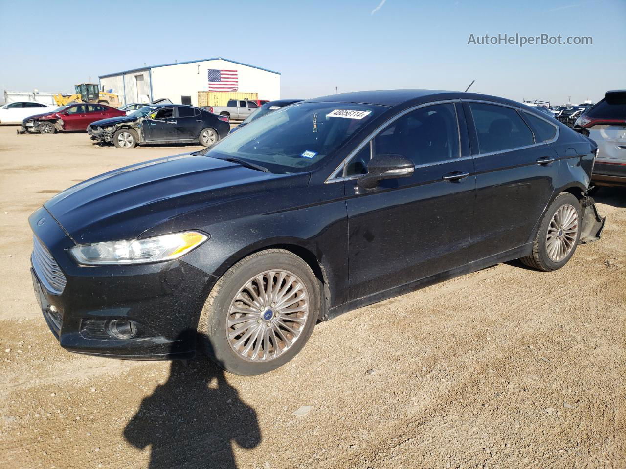 2014 Ford Fusion Titanium Черный vin: 3FA6P0K93ER270970