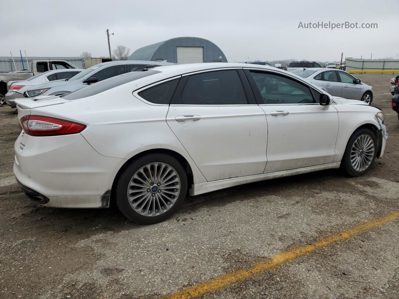 2014 Ford Fusion Titanium White vin: 3FA6P0K93ER317933