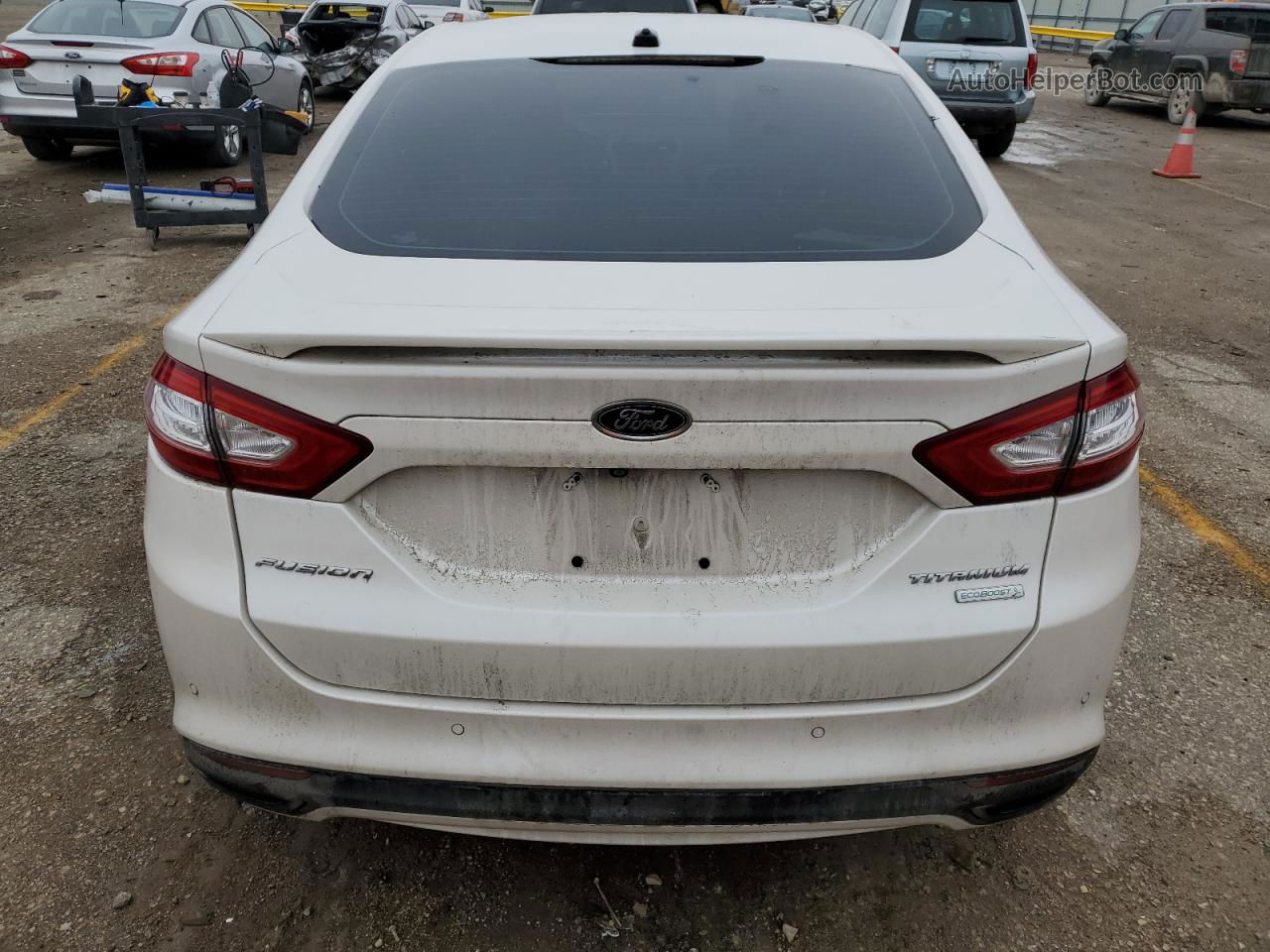 2014 Ford Fusion Titanium White vin: 3FA6P0K93ER317933