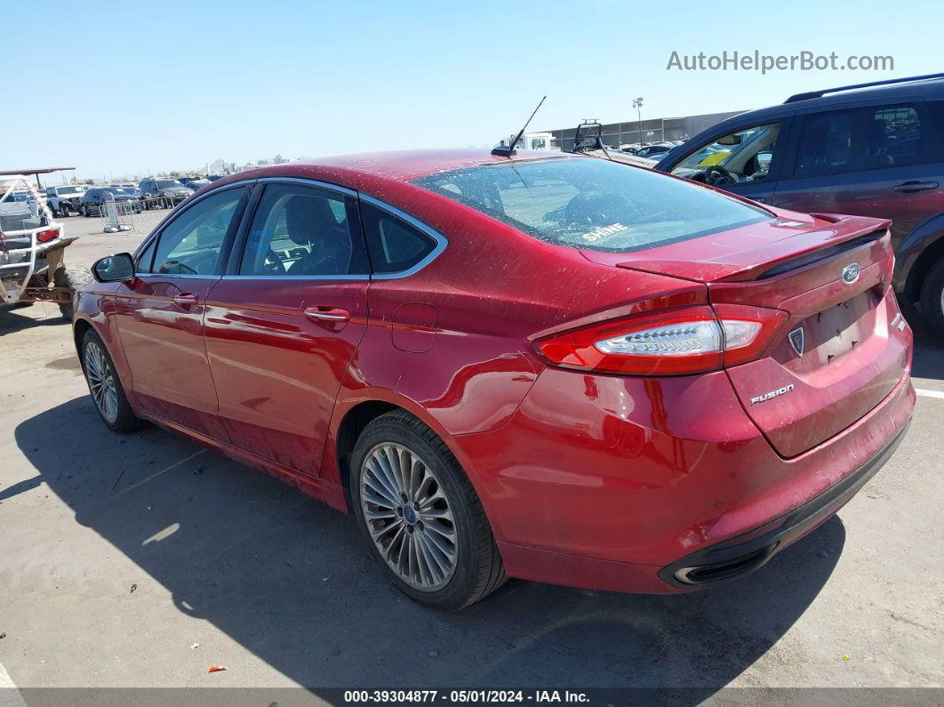 2014 Ford Fusion Titanium Red vin: 3FA6P0K93ER385200