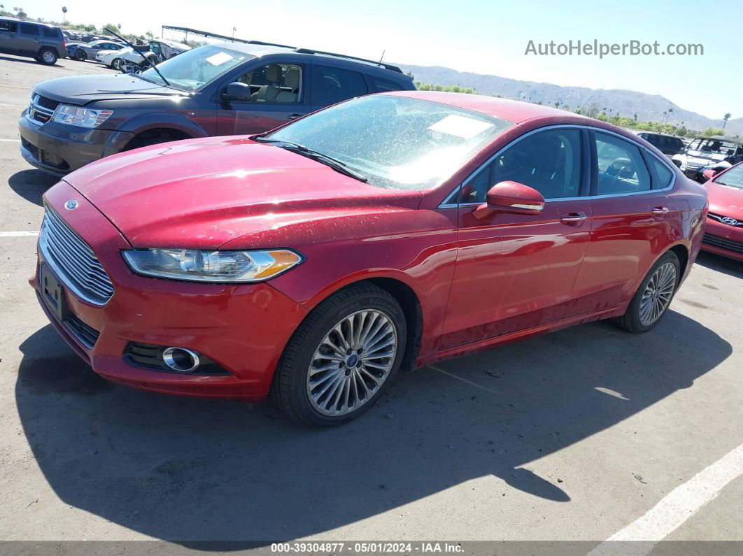 2014 Ford Fusion Titanium Red vin: 3FA6P0K93ER385200