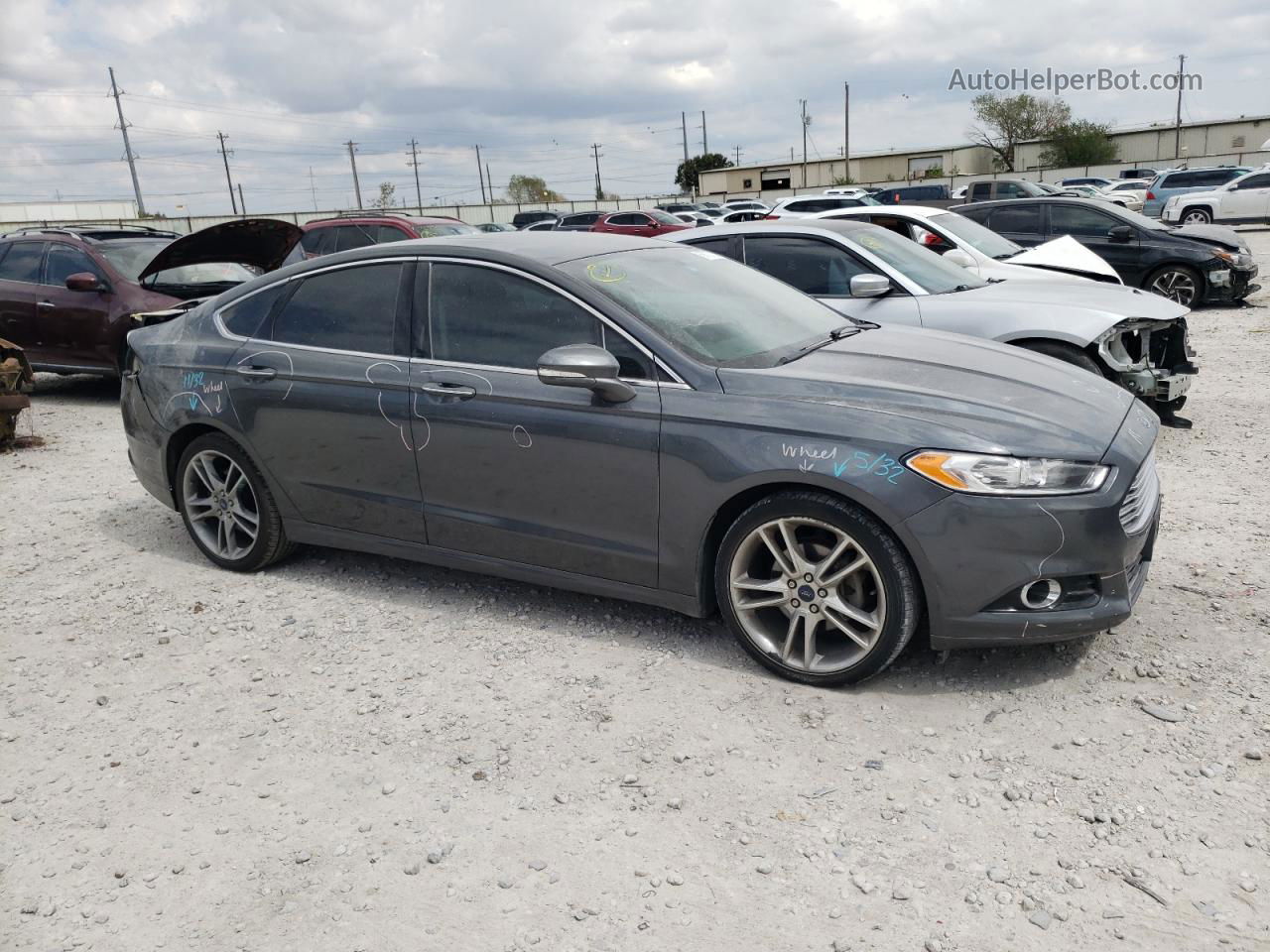 2015 Ford Fusion Titanium Gray vin: 3FA6P0K93FR193423