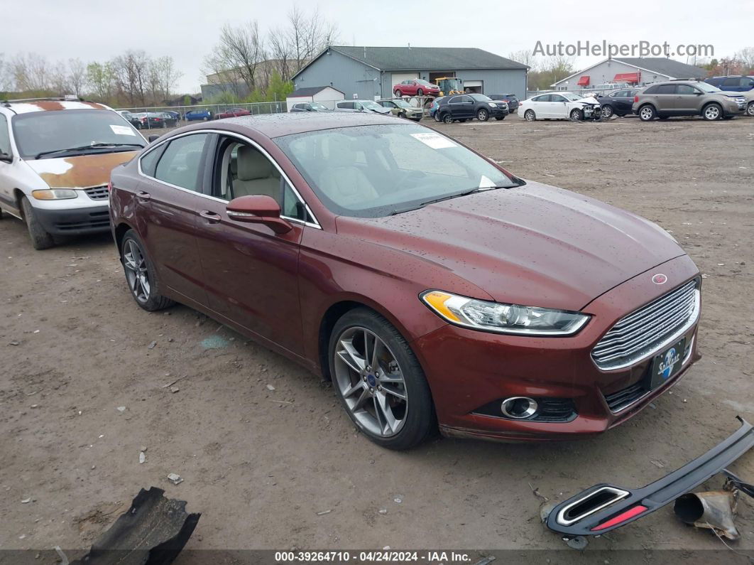 2016 Ford Fusion Titanium Brown vin: 3FA6P0K93GR265352