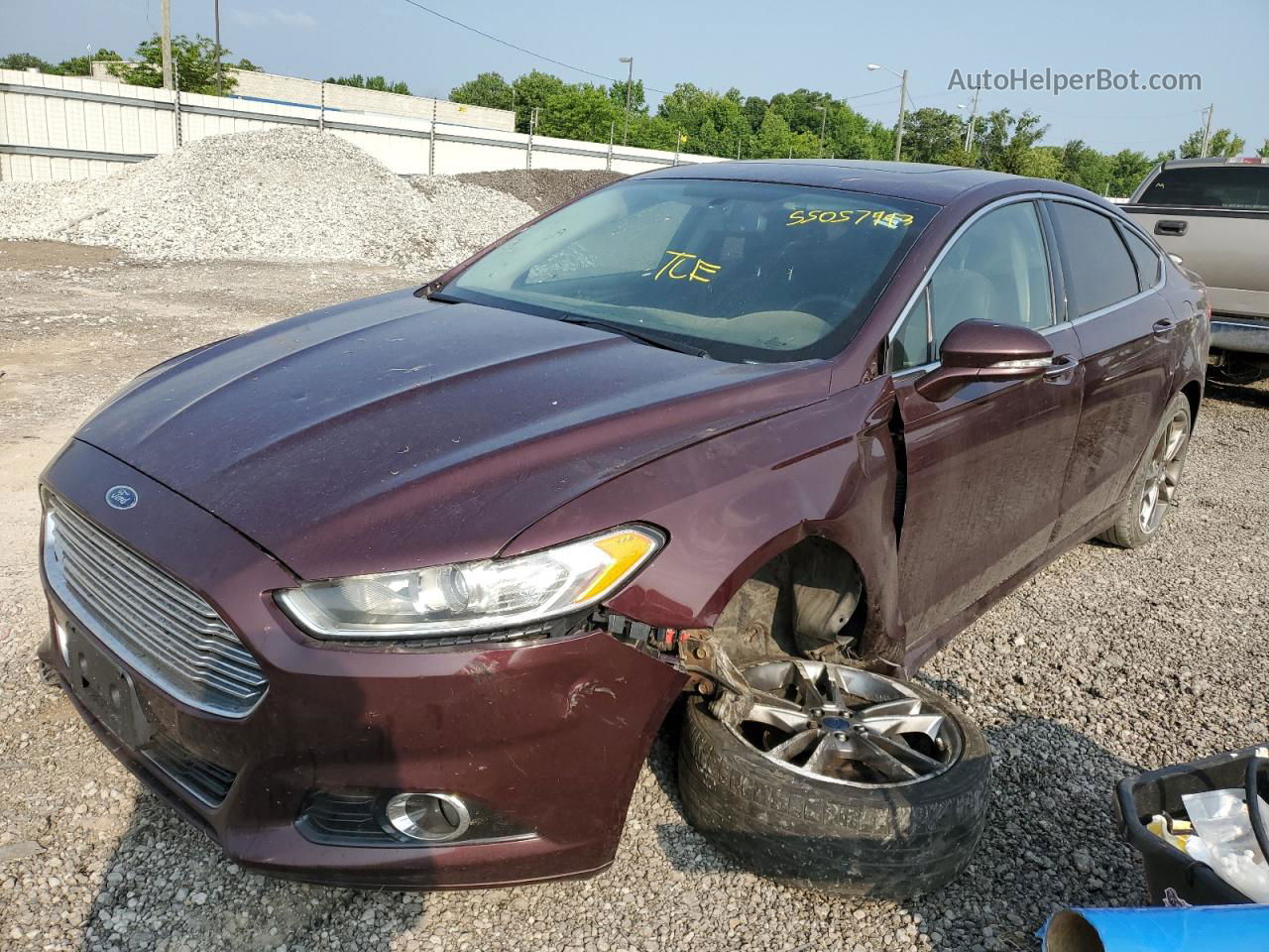 2013 Ford Fusion Titanium Maroon vin: 3FA6P0K94DR189930