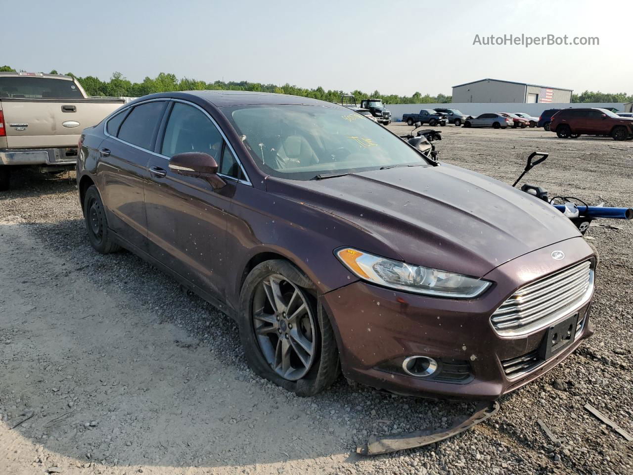 2013 Ford Fusion Titanium Maroon vin: 3FA6P0K94DR189930