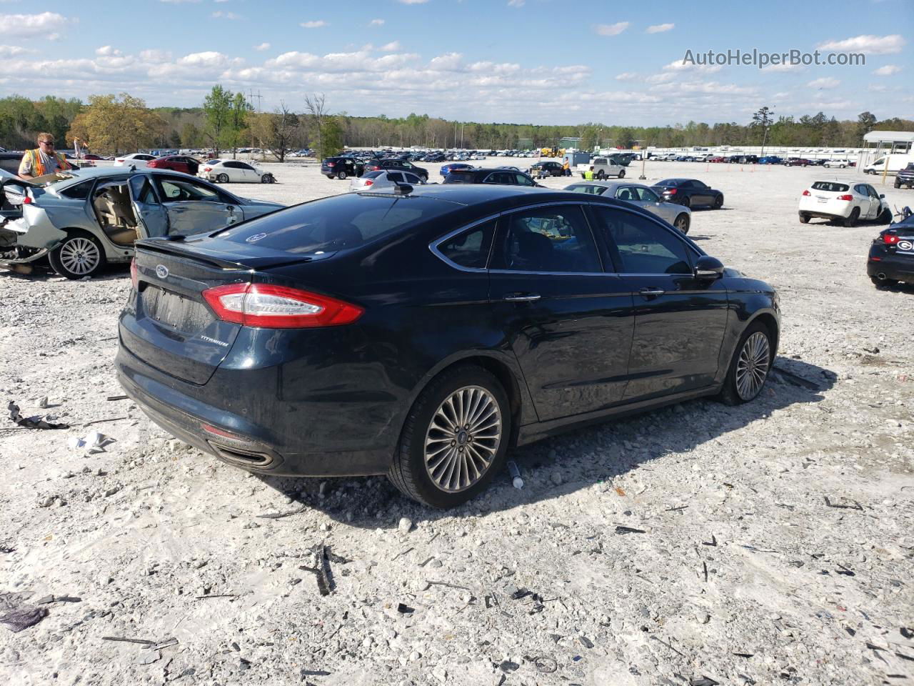 2014 Ford Fusion Titanium Черный vin: 3FA6P0K94ER151583