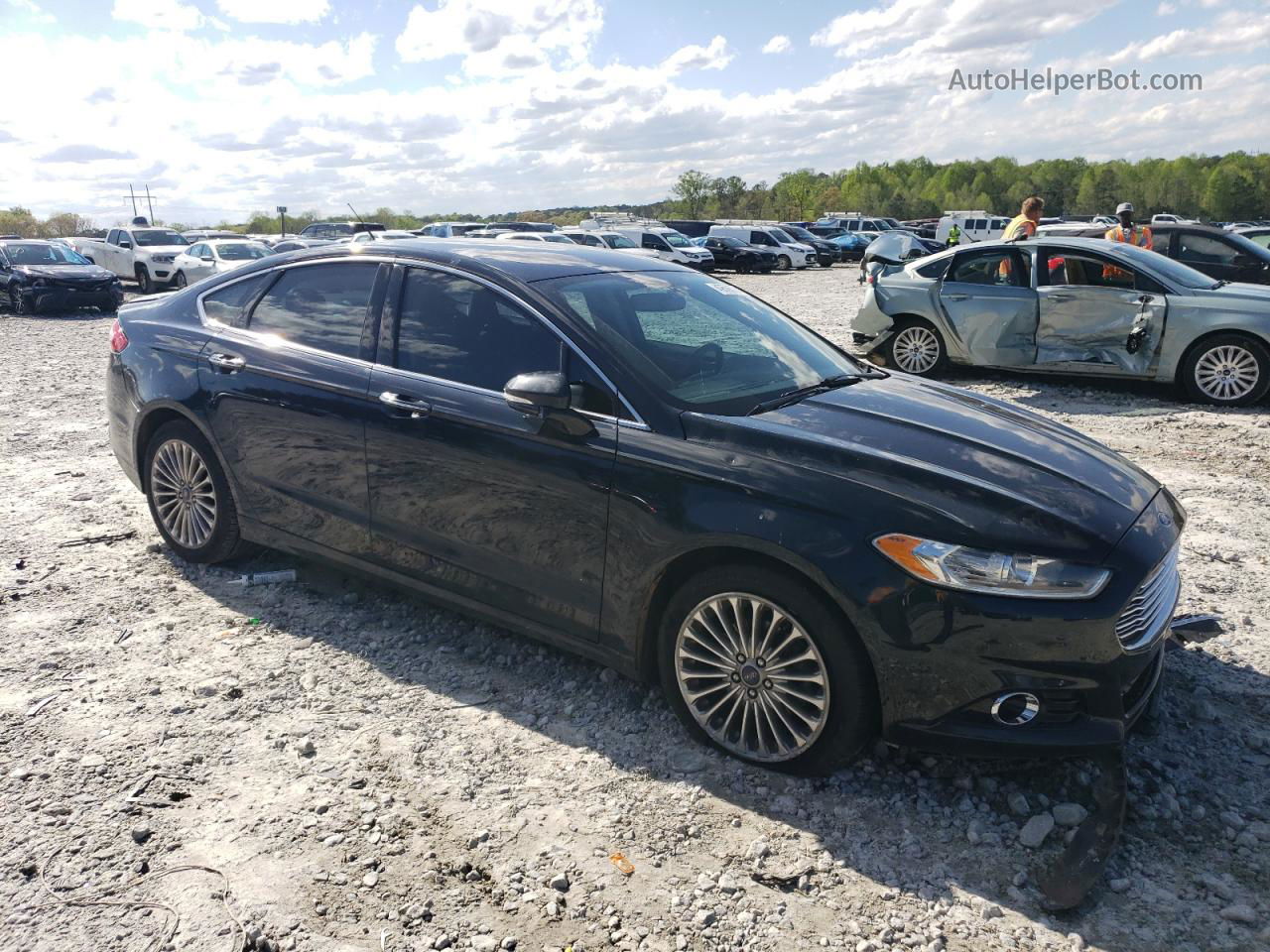 2014 Ford Fusion Titanium Черный vin: 3FA6P0K94ER151583