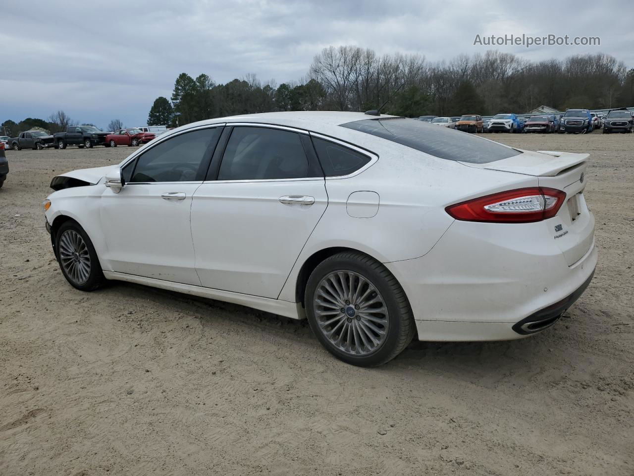 2014 Ford Fusion Titanium White vin: 3FA6P0K94ER323899