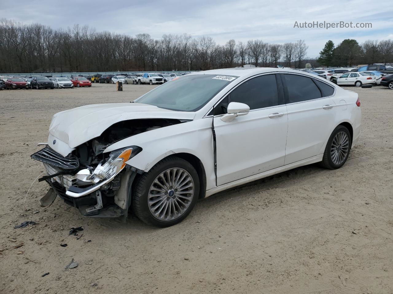 2014 Ford Fusion Titanium White vin: 3FA6P0K94ER323899