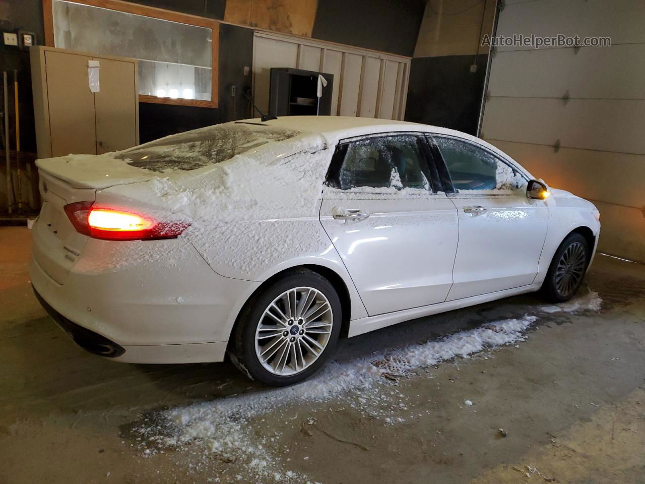 2015 Ford Fusion Titanium White vin: 3FA6P0K94FR169034