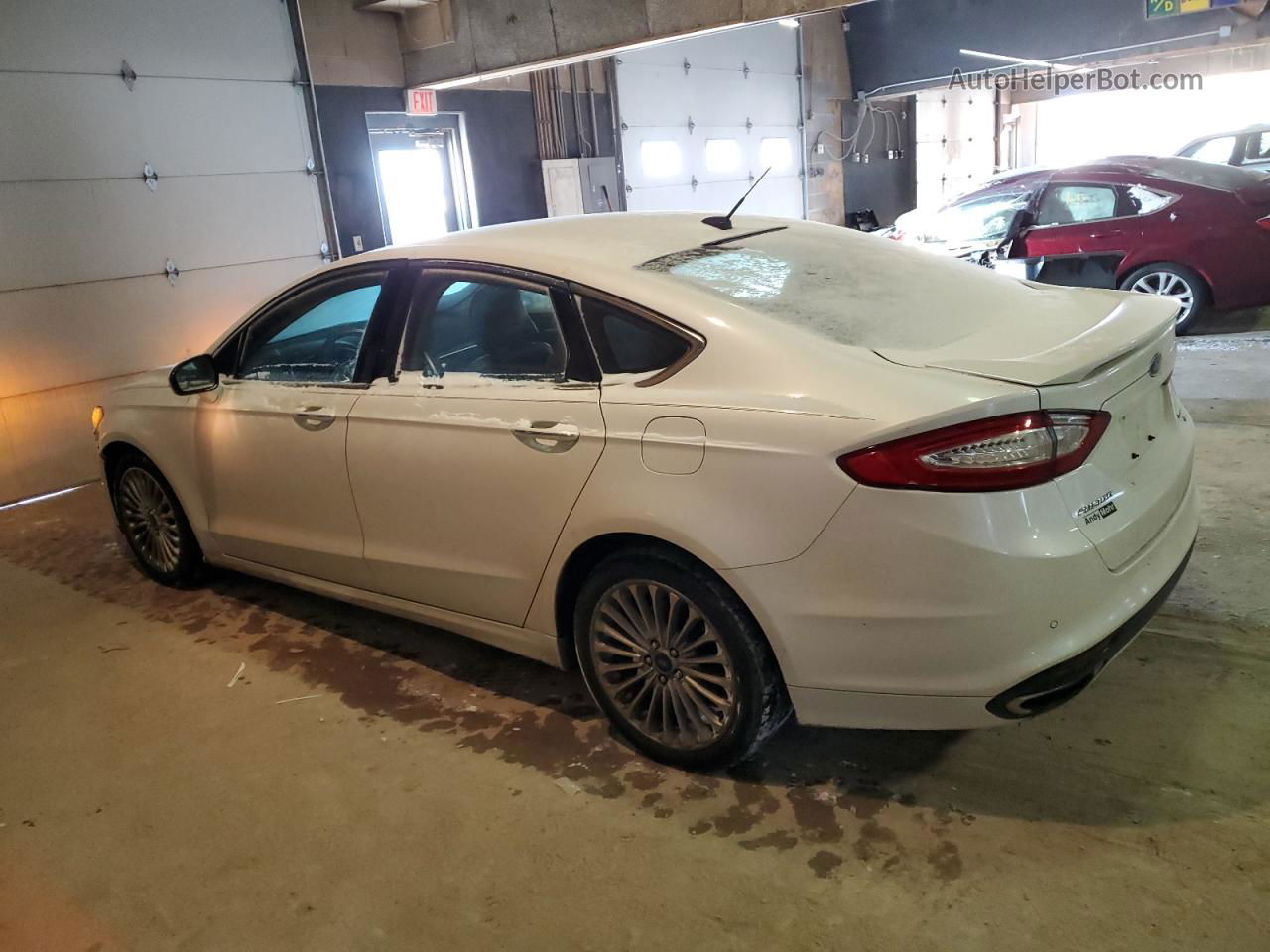 2015 Ford Fusion Titanium White vin: 3FA6P0K94FR169034