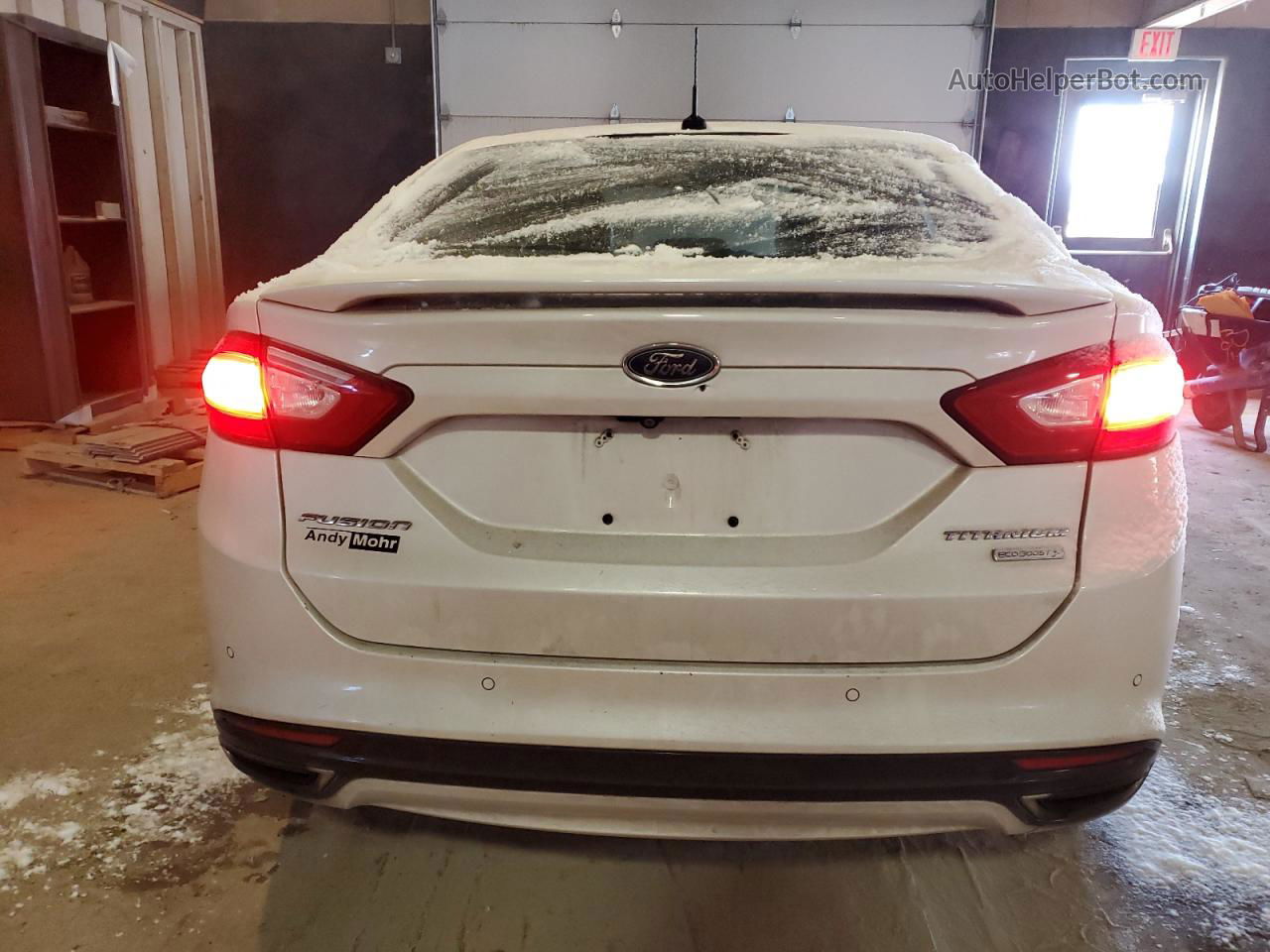 2015 Ford Fusion Titanium White vin: 3FA6P0K94FR169034