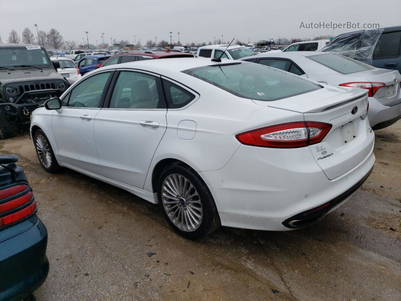 2015 Ford Fusion Titanium White vin: 3FA6P0K94FR196802