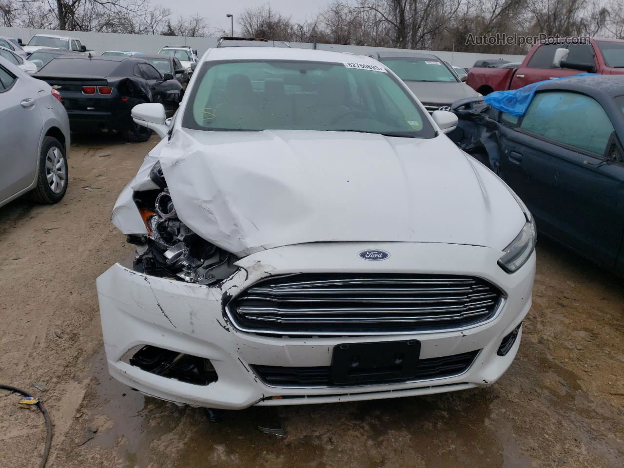 2015 Ford Fusion Titanium Белый vin: 3FA6P0K94FR196802